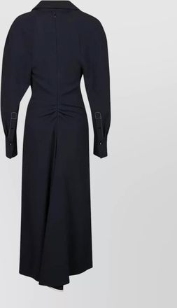 Victoria Beckham long sleeve polo collar belted midi dress