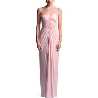 BCBGeneration Lace & Jersey Gown in Pink at Nordstrom, Size 14