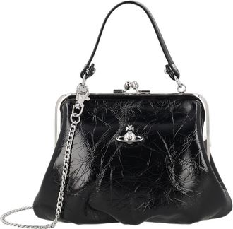 Vivienne Westwood Black Glossy Calf Leather Handbag