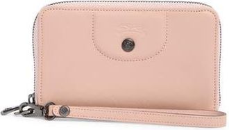 Longchamp Le Pilage Cuir Zip Wristlet Wallet in Powder Pink at Nordstrom Rack