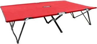 vidaXL Tumbona Doble Plegable Acero Roja Vidaxl