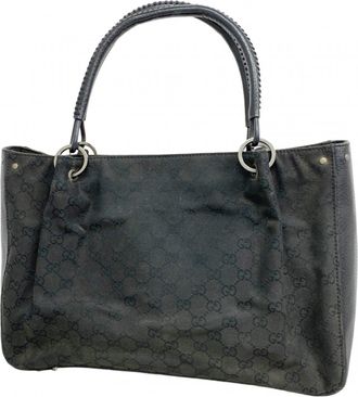 Gucci Black Canvas Tote Bag (Pre-Owned)