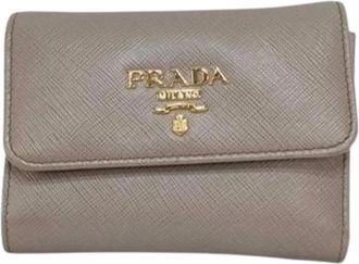 Prada Pre-owned Wallets, female, Gray, Size: ONE SIZE Pre-owned Vintage Tri-Fold Wallet