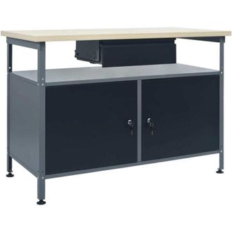 vidaXL Vidaxl - Banco De Trabajo De Acero Negro 120x60x85 Cm