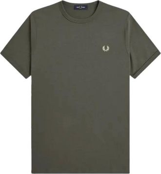 Fred Perry Hombre, Camisetas, Verde, Talla: XL