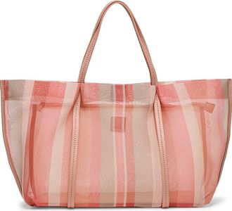 Dolce Vita Aislin Mesh Tote Bag in Coral Stripe at Nordstrom