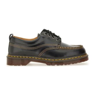 Dr. Martens Laced Shoes, male, Black, Size: 10 US Lowell Moc Toe Shoe