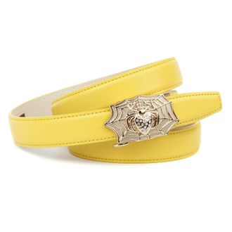 Anthoni Crown Lederg&uuml;rtel ANTHONI CROWN, Damen, Gr. 75, gelb, Leder, unifarben, G&uuml;rtel Lederg&uuml;rtel, Automatik G&uuml;rtel mit Spinnen-Schliesse
