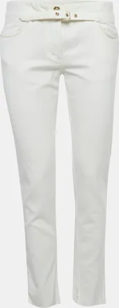 Roberto Cavalli White Cotton Skinny Trousers