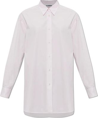 Jil Sander Logo Shirt - Dames - Overhemden - Wit - 2XL - Katoen - Overhemden