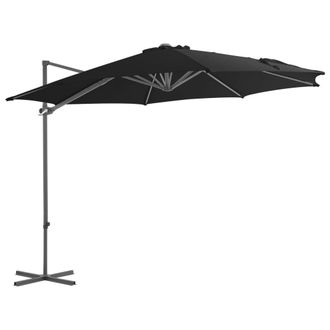 Berkfield Home Cantilever Umbrella with Steel Pole Black 300 cm