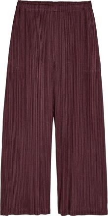 Issey Miyake Pleats Please Pants - Dames - Wijde Broeken - Rood - L - Broeken