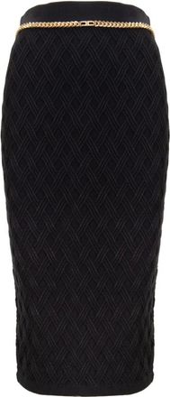 Elisabetta Franchi Midi Skirts, female, Black, Size: L Midi Skirt