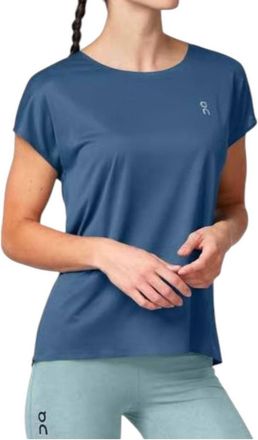 On Womens Performance-T Shirt In Denim/navy