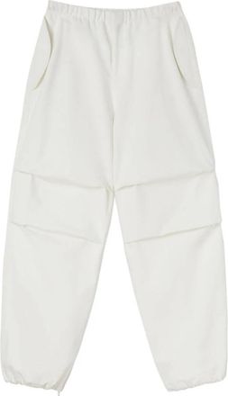 Jil Sander Taps toelopende katoenen broek - Heren - Straight fit broeken - Wit - M - Katoen - Broeken