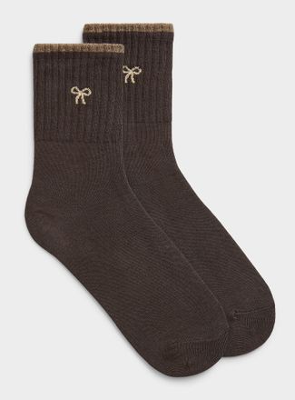 Simons Womens Small shimmery bow socks