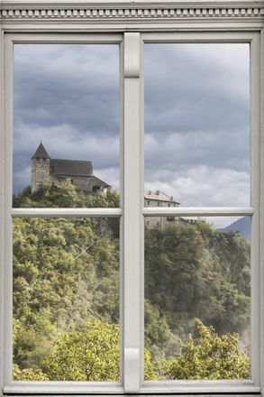 Queence Wandsticker »Schloss« Wandsticker, Wandbild, selbstklebend, 3D, Fenster