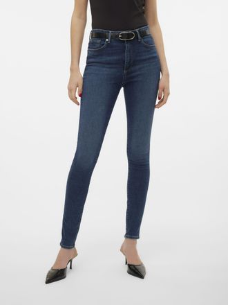 Vero Moda Skinny-fit-Jeans VERO MODA VMSOPHIA HR SKINNY JEANS RI390 GA NOOS, Damen, Gr. XL (42), L&auml;nge 30, blau (dunkelblau denim), Denim/Jeans, Obermaterial: 9