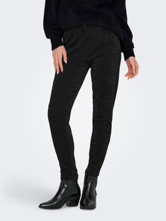 Only Jogger Pants ONLY ONLPOPTRASH-ALYA LIFE GLIT PANT PNT, Damen, Gr. XL (42), L&auml;nge 32, schwarz (schwarz detail:silber lurex), Obermaterial: 95% Polyeste