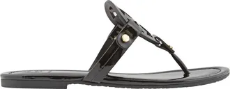Tory Burch Black Miller Patent Thong Sandal, Brand Size 6