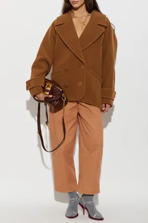 Chlo&eacute; Wool Coat, Womens, Brown