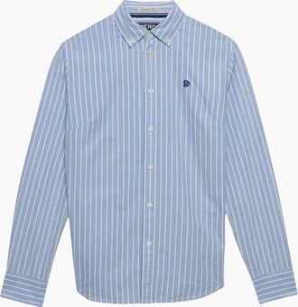Superdry Womens Superdry Womens Slim Oxford Long Sleeve Shirt - Blue - Size: 14