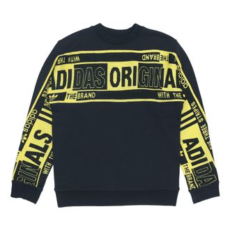 adidas originals Real Scarf Crew Casual Sports Round Neck Pullover Black ED9357