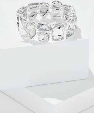 Talbots Brilliant Stretch Bracelet - Clear Crystal/Silver - 001 Talbots