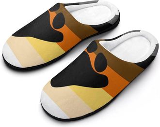 Generic LGBTQ Gay Proud Flag Mens House Slippers Memory Foam Washable Cotton Slip on Home Shoes