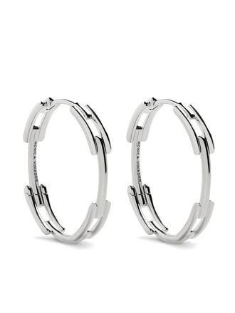Monica Vinader medium Link earrings - women - Sterling Silver - One Size