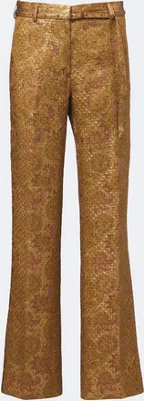 Dries Van Noten Belted jacquard wide-leg pants