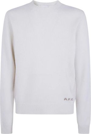 A.P.C. Edmond Pullover - Heren - Ronde hals truien - Wit - L - Wol - Truien & Vesten
