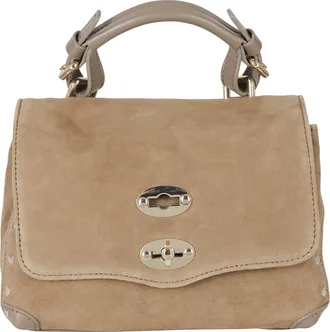 Zanellato Structured Cashmere Leather Postina Handbag With Twist-Lock Closure