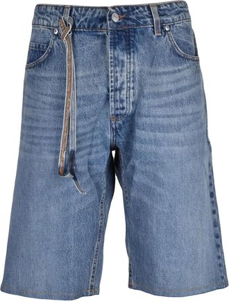 Dressism. Blue Cotton Bermuda Shorts
