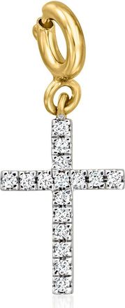 Ross-Simons Diamond Cross Charm in 18kt Gold Over Sterling