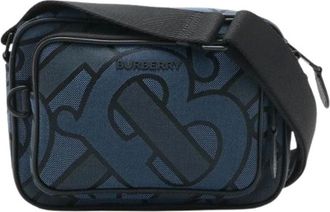 Burberry Borsa Pre-owned Ormond in Tela e Pelle - - Pre-owned - Donna - Blu - ONE SIZE