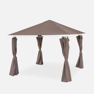 Sweeek 3x3m Canopy Roof & Side Curtain Kit For Elusa in Brown