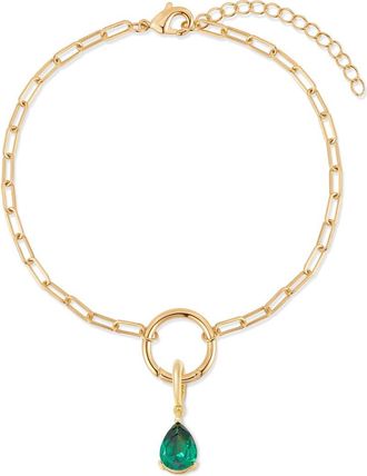 Brook & York Colette Mini Teardrop Birthstone Bracelet in Gold/May at Nordstrom