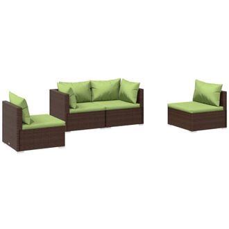 vidaXL 4 Pcs Set Lounge Garden Con Almohada