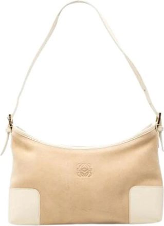 Loewe Pre-owned Shoulder Bag - Dames - Vintage Schoudertas - Beige - ONE Size - Leer - Vintage