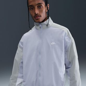 Nike Mens Club Oversized Woven Track Jacket in Grey | HQ6109-057