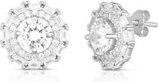 Sphera Milano Cubic Zirconia Double Halo Stud Earrings in Silver at Nordstrom Rack