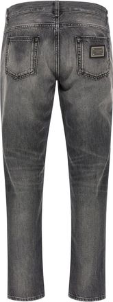Dolce & Gabbana Distressed Cotton Denim Jeans - Charcoal