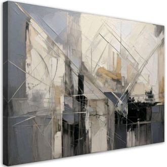 Artgeist Artgeist - Quadro su tela, Astrattismo grigio-beige come dipinto - 60x40