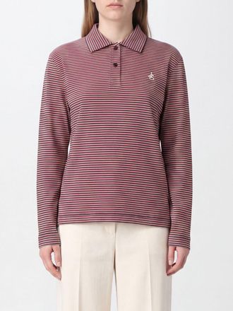 Jil Sander Striped Long-Sleeved Cotton Polo Shirt with Embroidered Logo on Collar