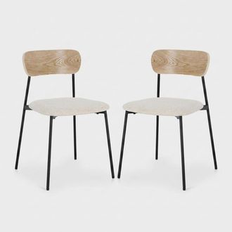 BIZZOTTO 2 Sillas De Cocina De Dise&ntilde;o Moderno Genevieve Yes - Blanco Roto