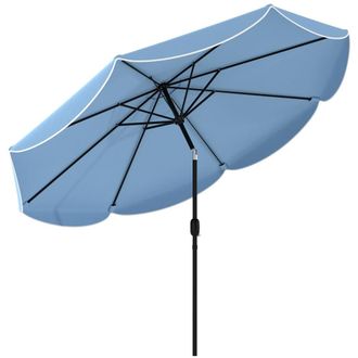 OUTSUNNY Sombrilla de jard&iacute;n 265x265x235 cm azul celeste