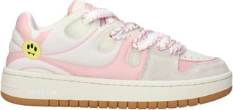Barrow Barrow - Ollie Leren Sneakers met Panelen - Dames - Schoenen - Roze - Maat: 39 EU Zijde