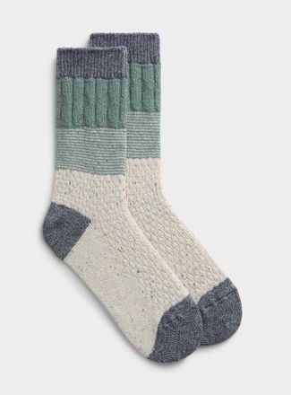 Simons Womens Striped flecked merino wool socks