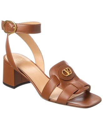 Valentino Dnu Pack Valentino Vlogo 55 Leather Sandal